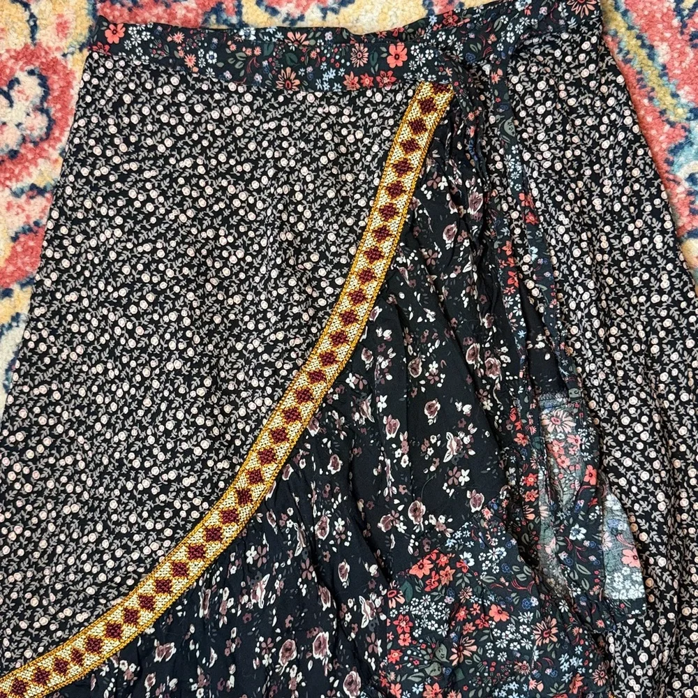 Free People Esmeralda Mixed Print Midi Wrap Skirt - Picture 6 of 8